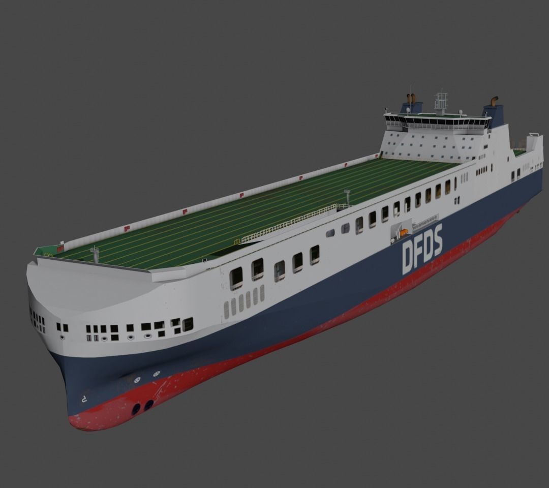 DFDS Ro-Ro Cargo Ship Low-poly 3D model_11