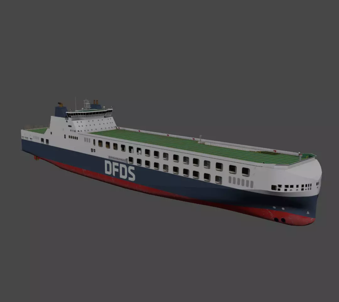 DFDS Ro-Ro Cargo Ship Low-poly 3D model_0