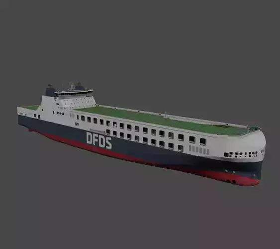 DFDS Ro-Ro Cargo Ship Low-poly 3D model