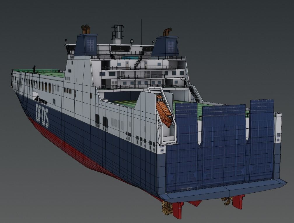 DFDS Ro-Ro Cargo Ship Low-poly 3D model_3