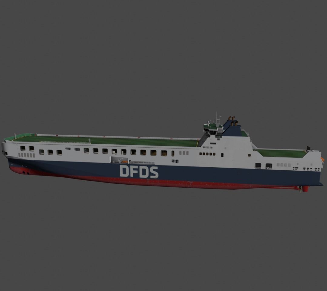 DFDS Ro-Ro Cargo Ship Low-poly 3D model_10