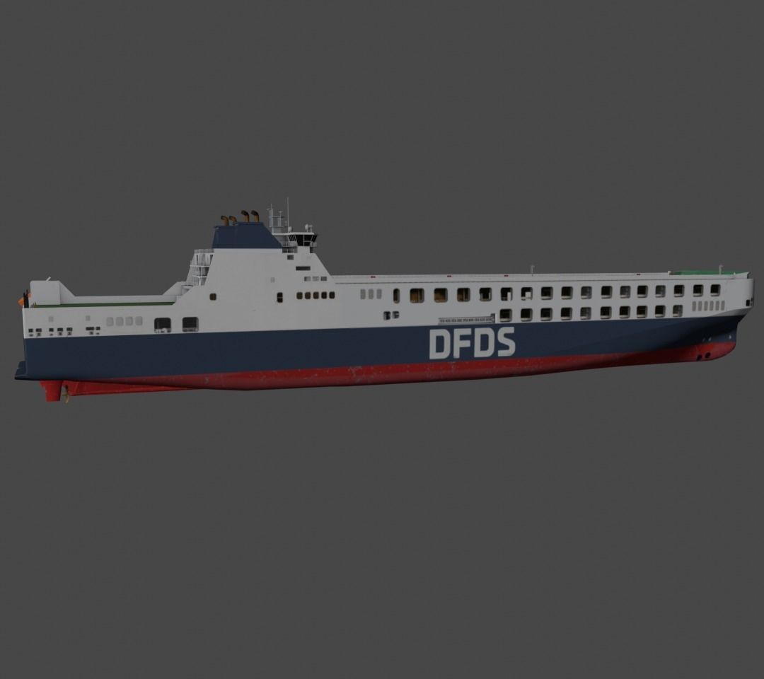 DFDS Ro-Ro Cargo Ship Low-poly 3D model_7