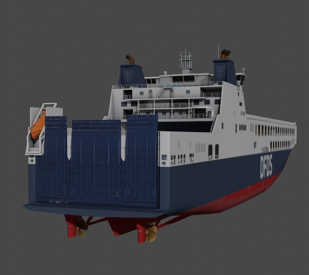 DFDS Ro-Ro Cargo Ship Low-poly 3D model_8