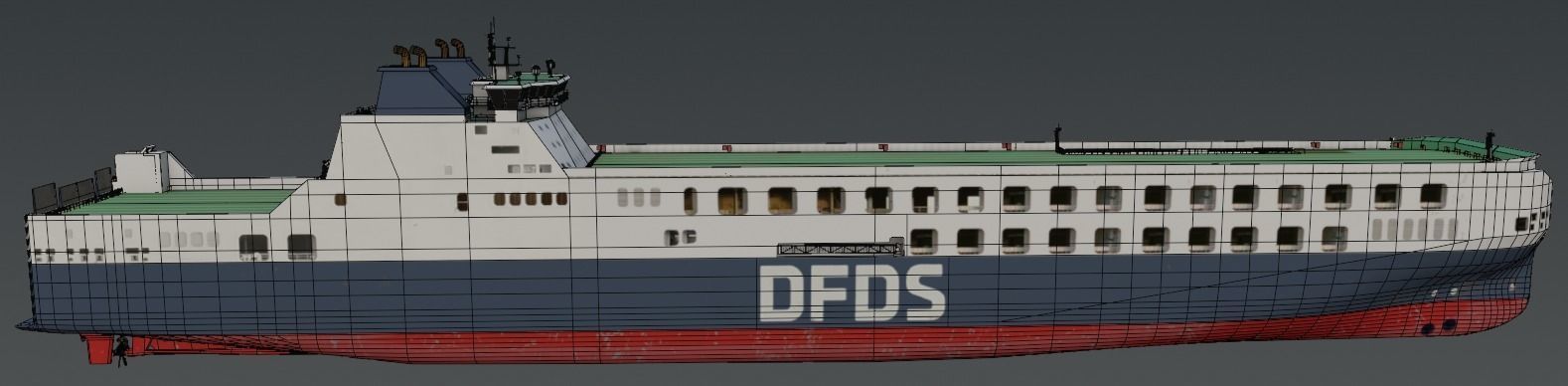 DFDS Ro-Ro Cargo Ship Low-poly 3D model_2