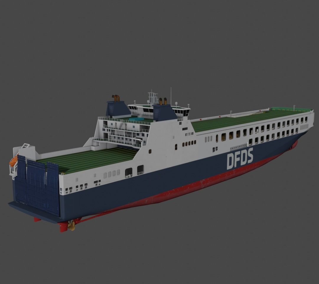 DFDS Ro-Ro Cargo Ship Low-poly 3D model_5