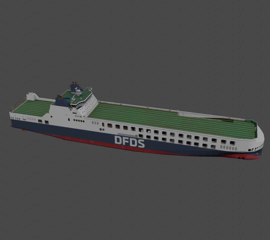 DFDS Ro-Ro Cargo Ship Low-poly 3D model_4