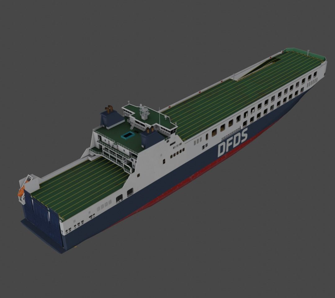 DFDS Ro-Ro Cargo Ship Low-poly 3D model_6