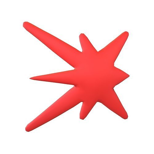 Spiky Element Symbol v1 001 Low-poly 3D model