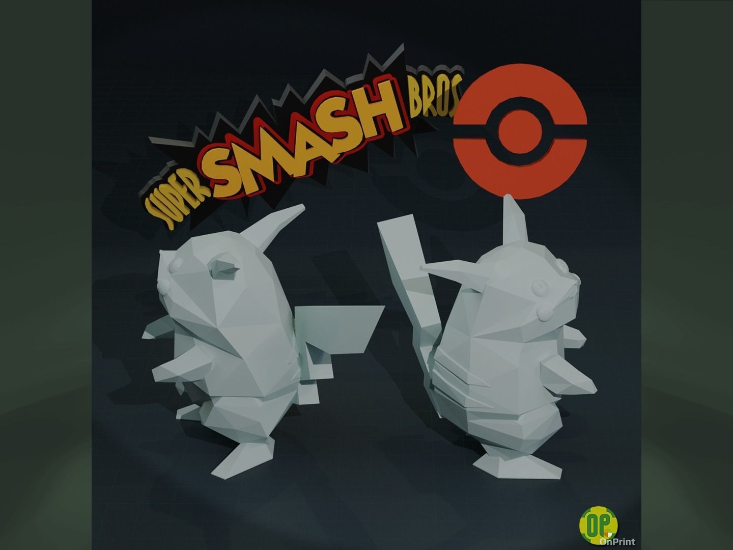 PIKACHU - Smash Bros 64 - 3D Model - Printable - 3D print model_1