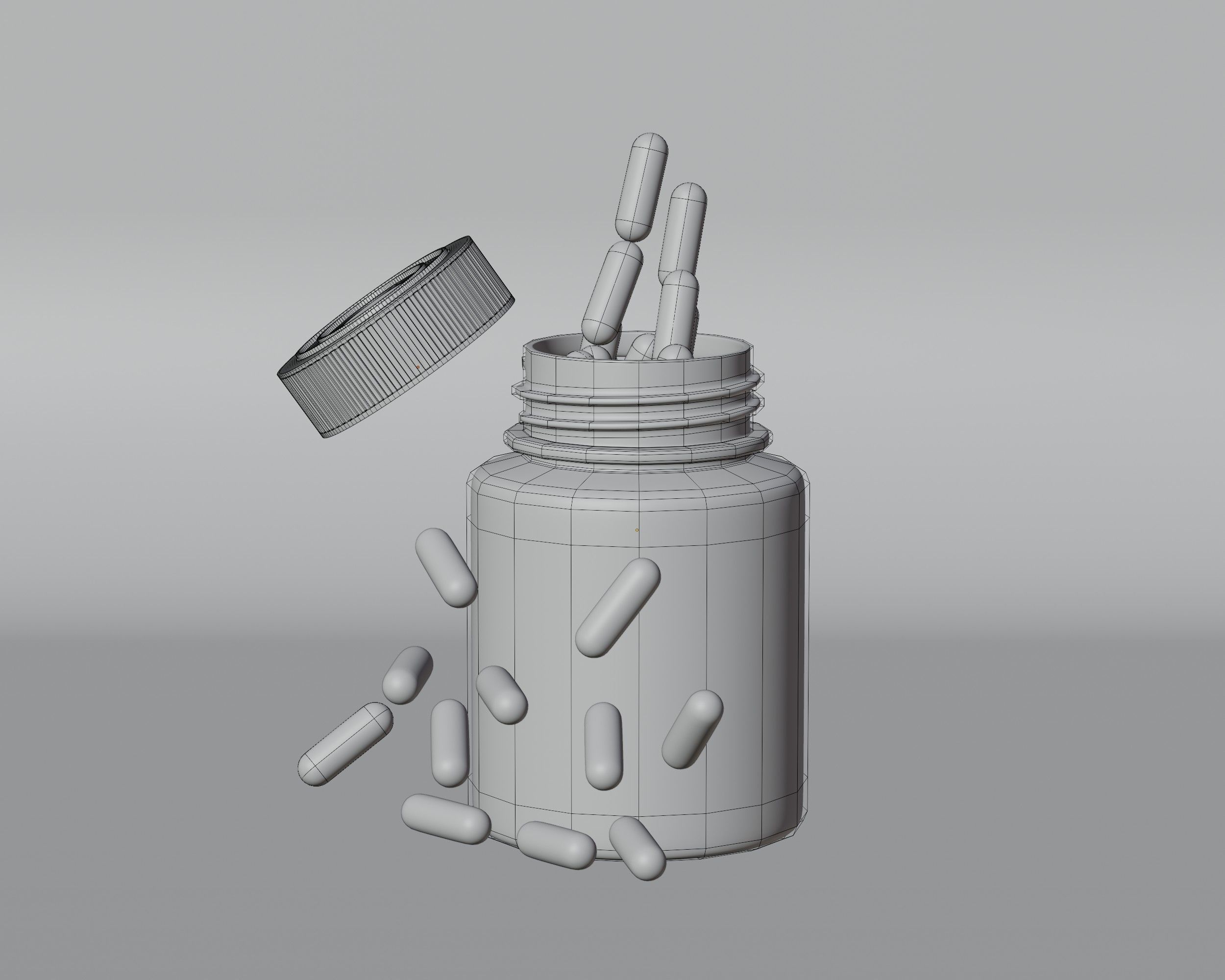 Medicine jar with Pill Bottle 3D model Low-poly 3D model_6