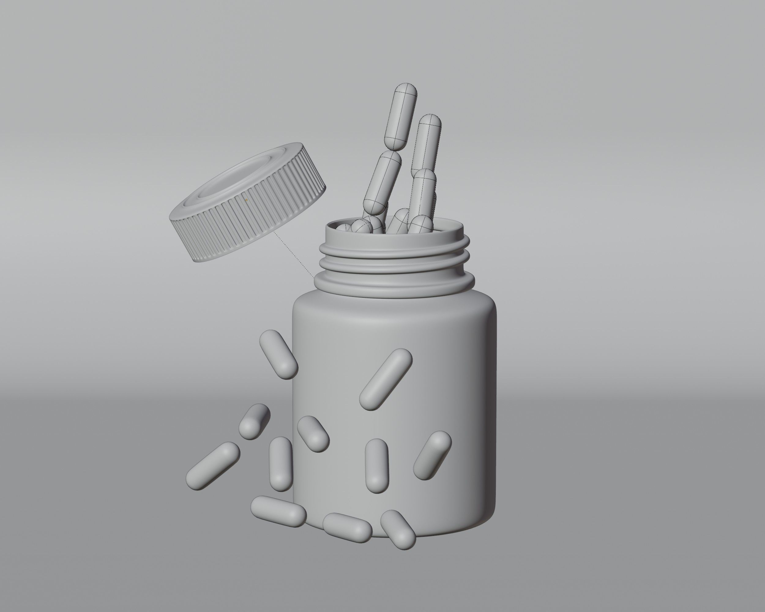 Medicine jar with Pill Bottle 3D model Low-poly 3D model_5