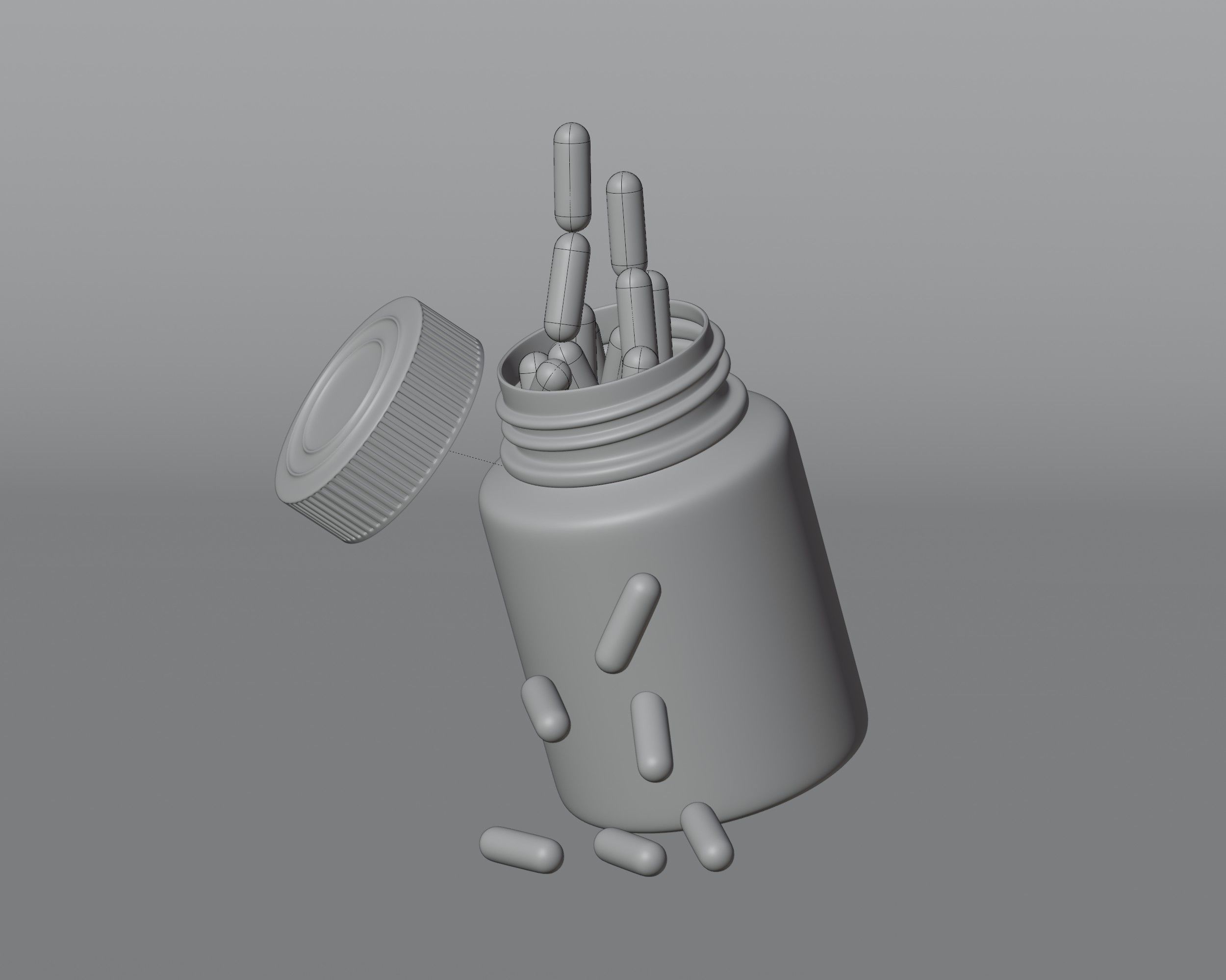 Medicine jar with Pill Bottle 3D model Low-poly 3D model_3