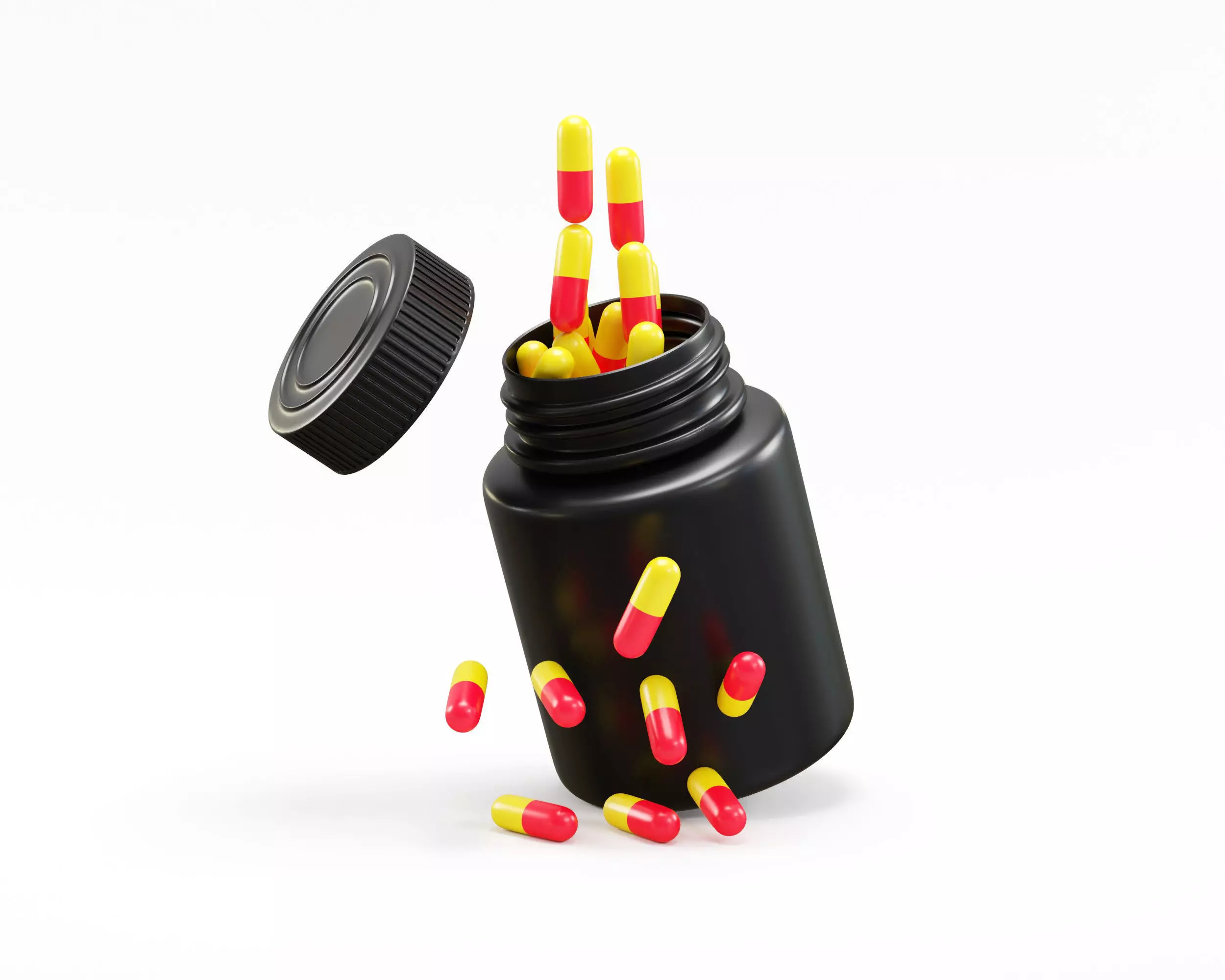 Medicine jar with Pill Bottle 3D model Low-poly 3D model_0