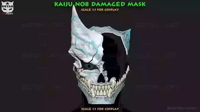 Kaiju No 8 Damaged Mask - Kaiju No 8 Anime Cosplay