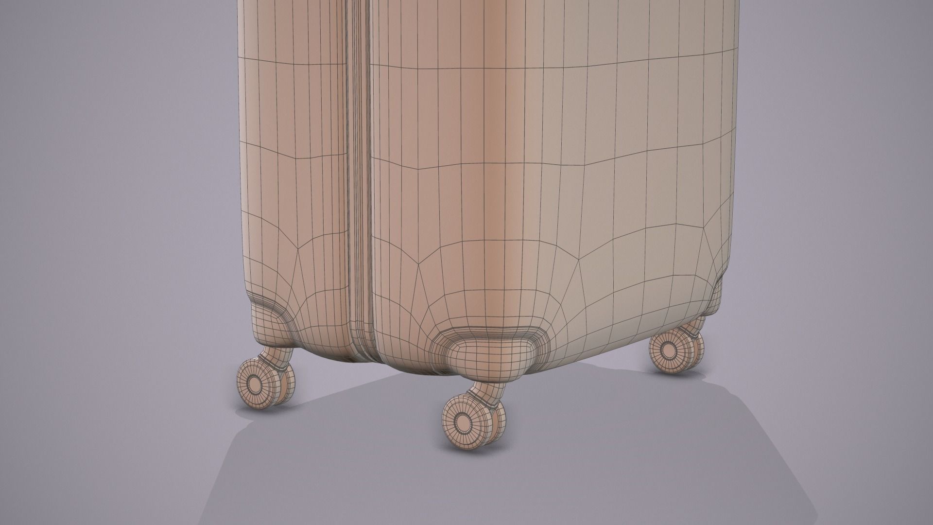 Bagage Orange Low-poly 3D model_8