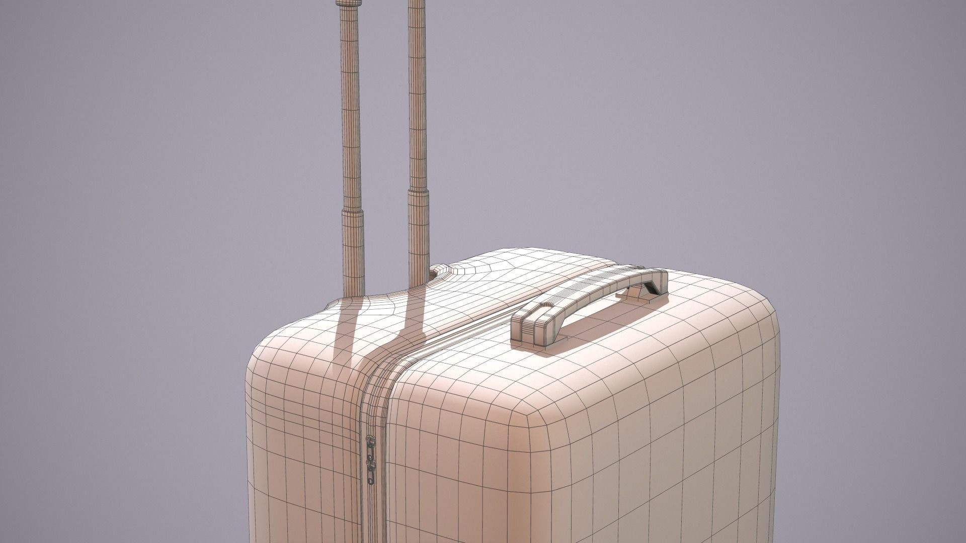 Bagage Orange Low-poly 3D model_7