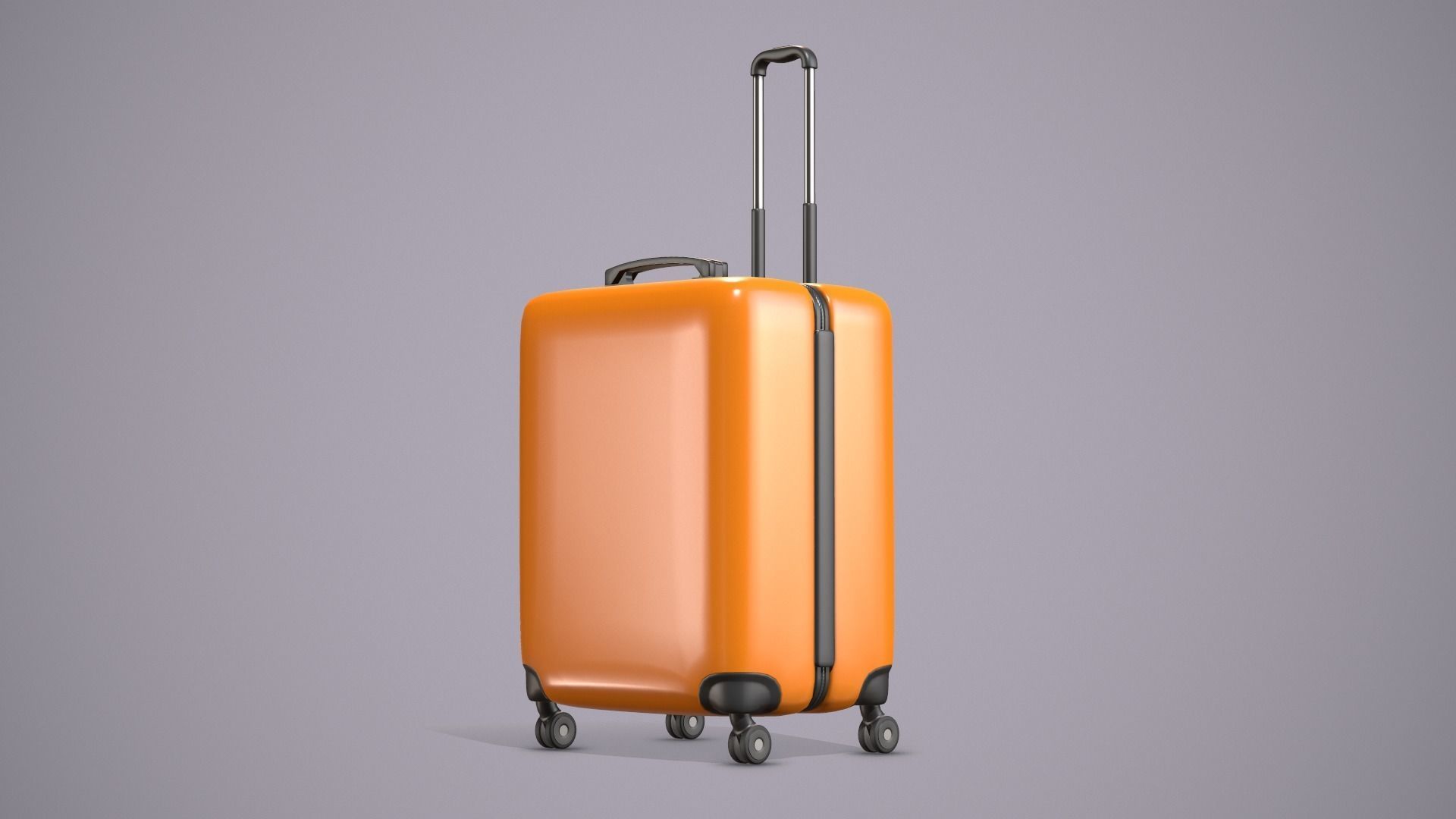 Bagage Orange Low-poly 3D model_5