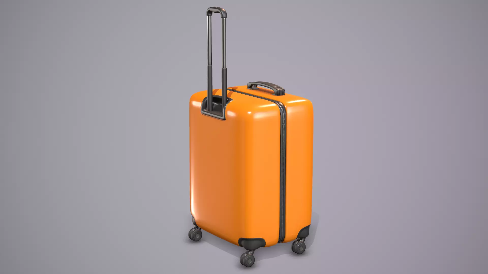 Bagage Orange Low-poly 3D model_0