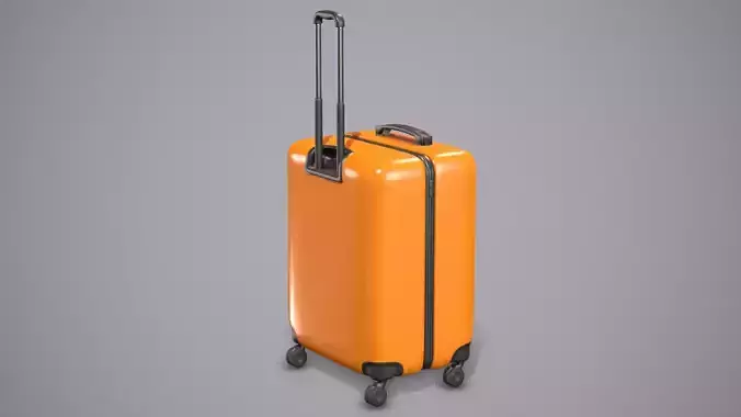 Bagage Orange Low-poly 3D model
