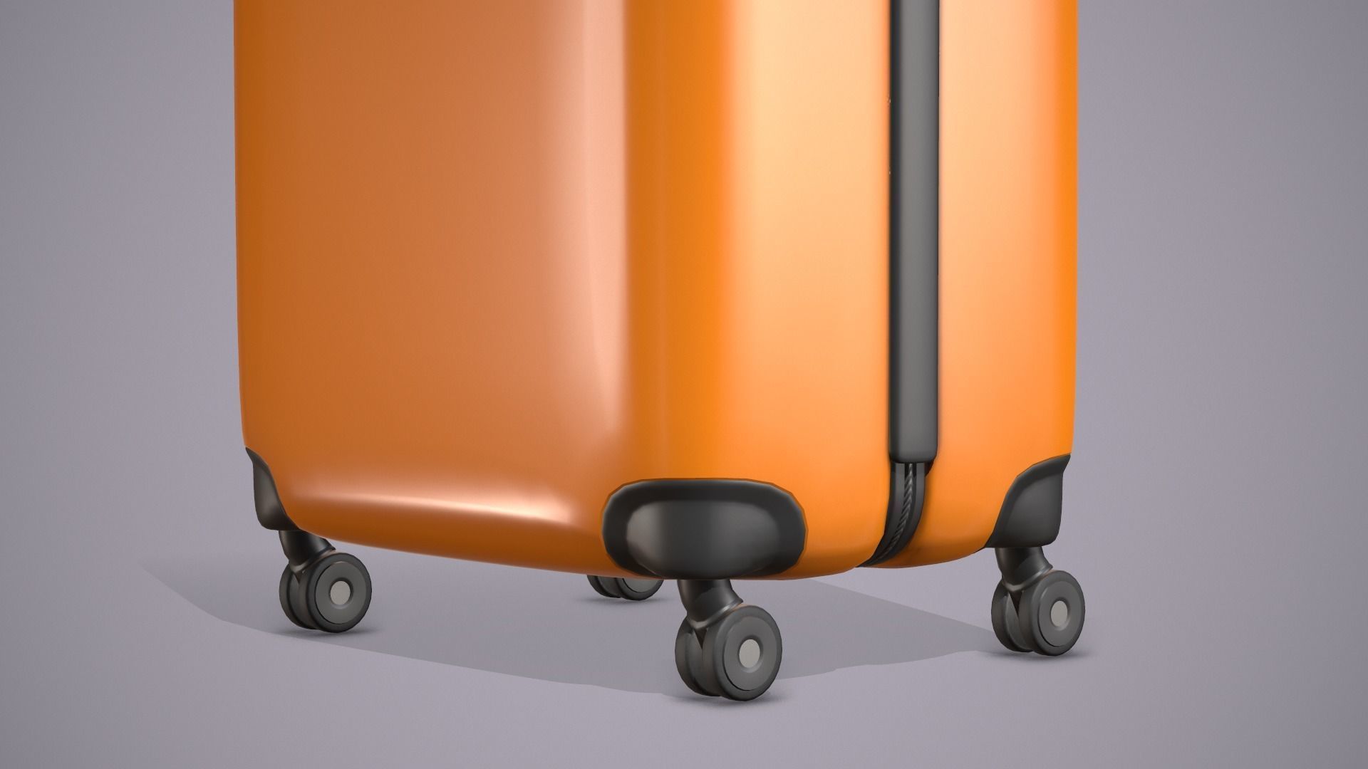 Bagage Orange Low-poly 3D model_6