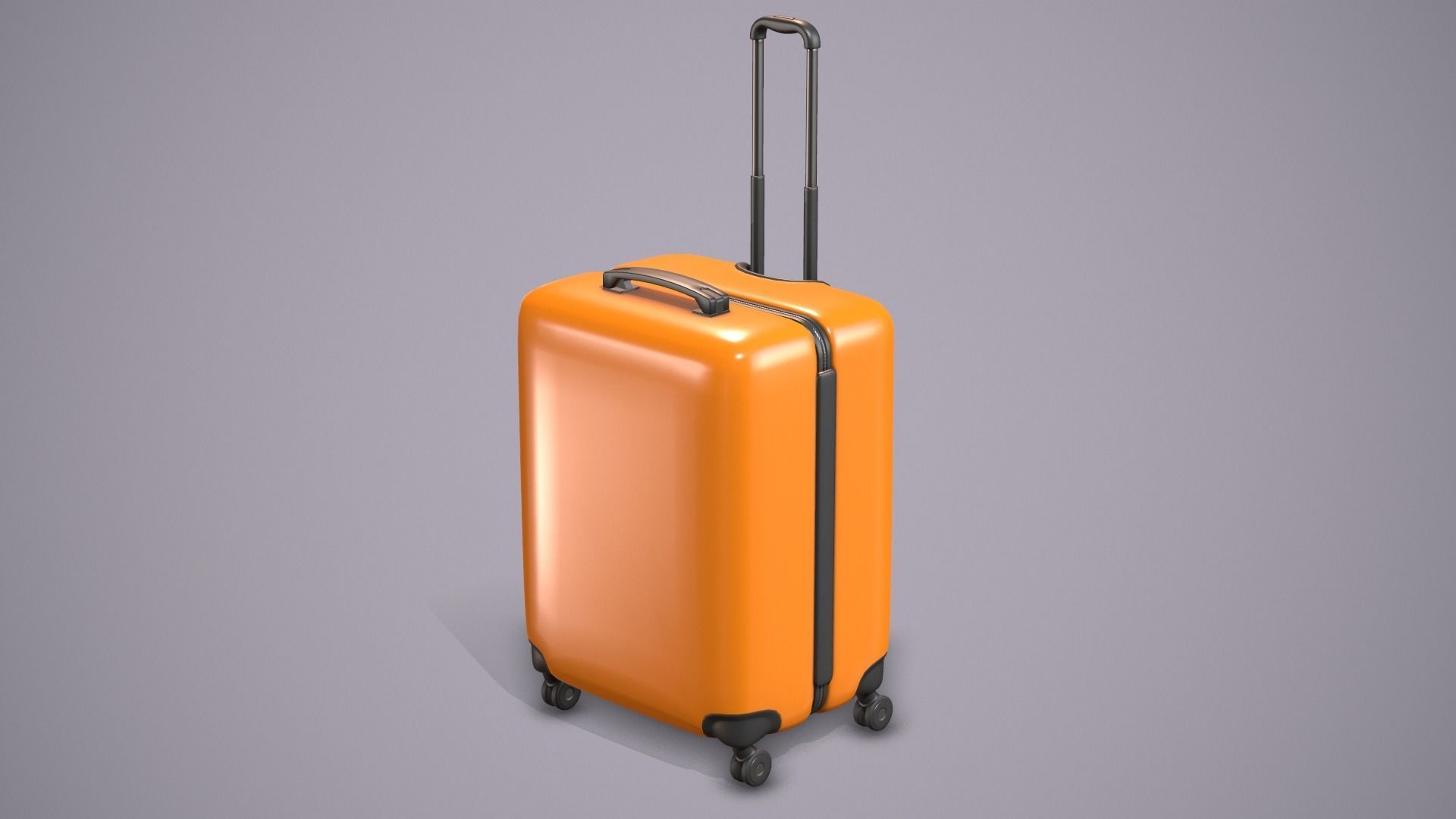 Bagage Orange Low-poly 3D model_1