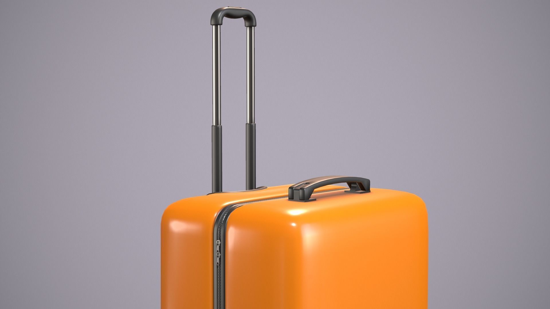 Bagage Orange Low-poly 3D model_2