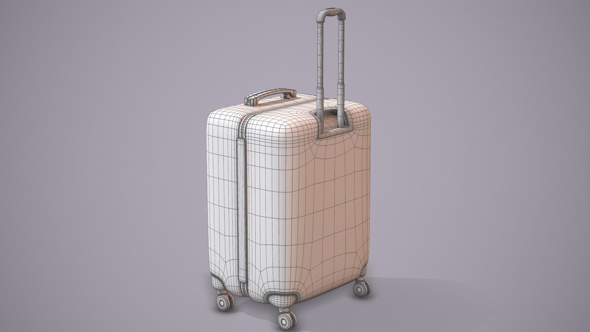 Bagage Orange Low-poly 3D model_9