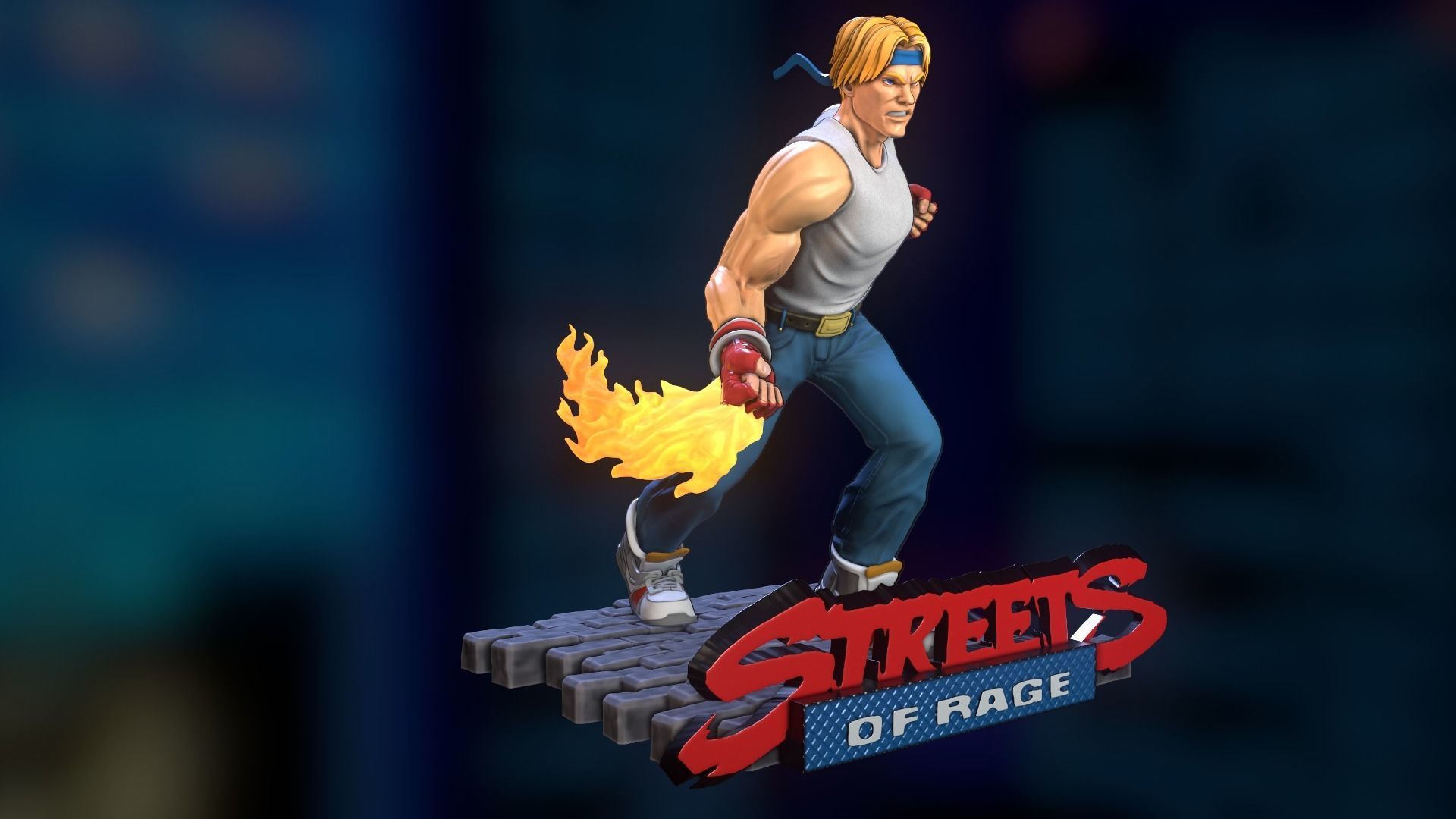 Axel Stone Streets of Rage Miniature 3D print model_1