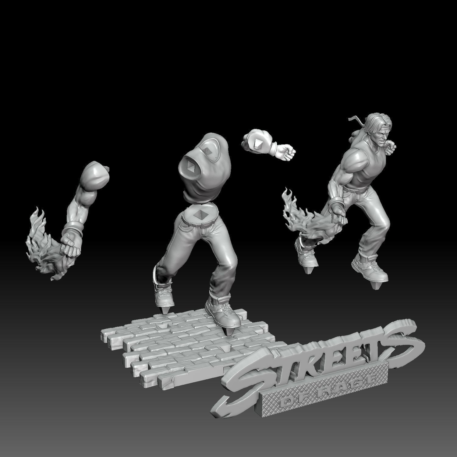 Axel Stone Streets of Rage Miniature 3D print model_4