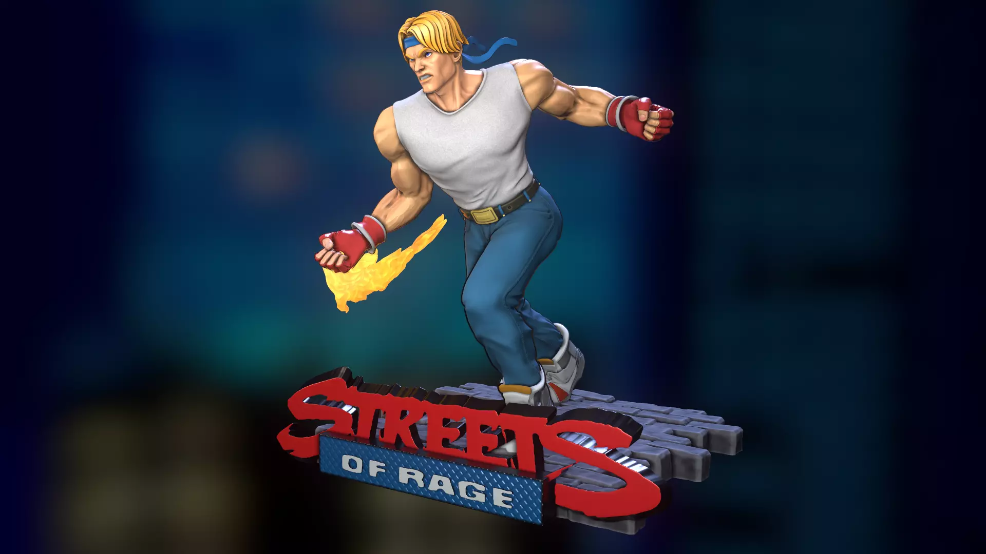 Axel Stone Streets of Rage Miniature 3D print model_0
