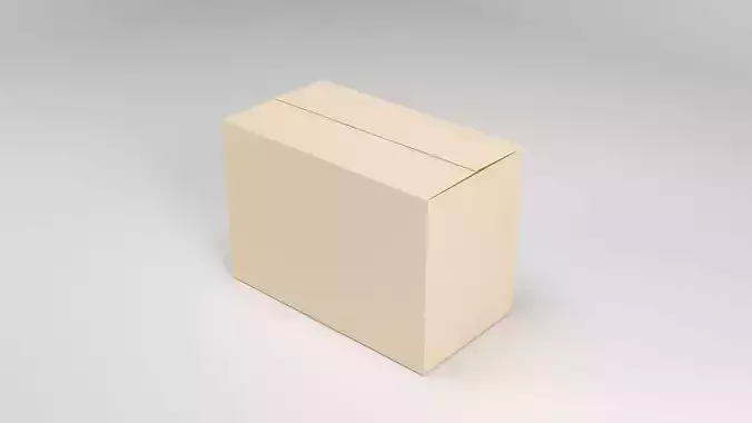 Cardboard box 3d model Low-poly 3D model