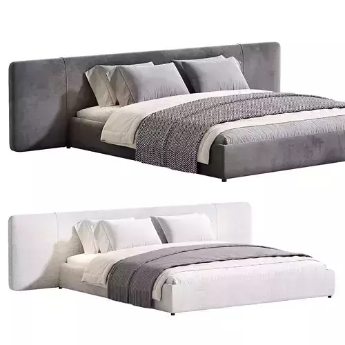 SUITE BED LONG HEADBOARD 3D model