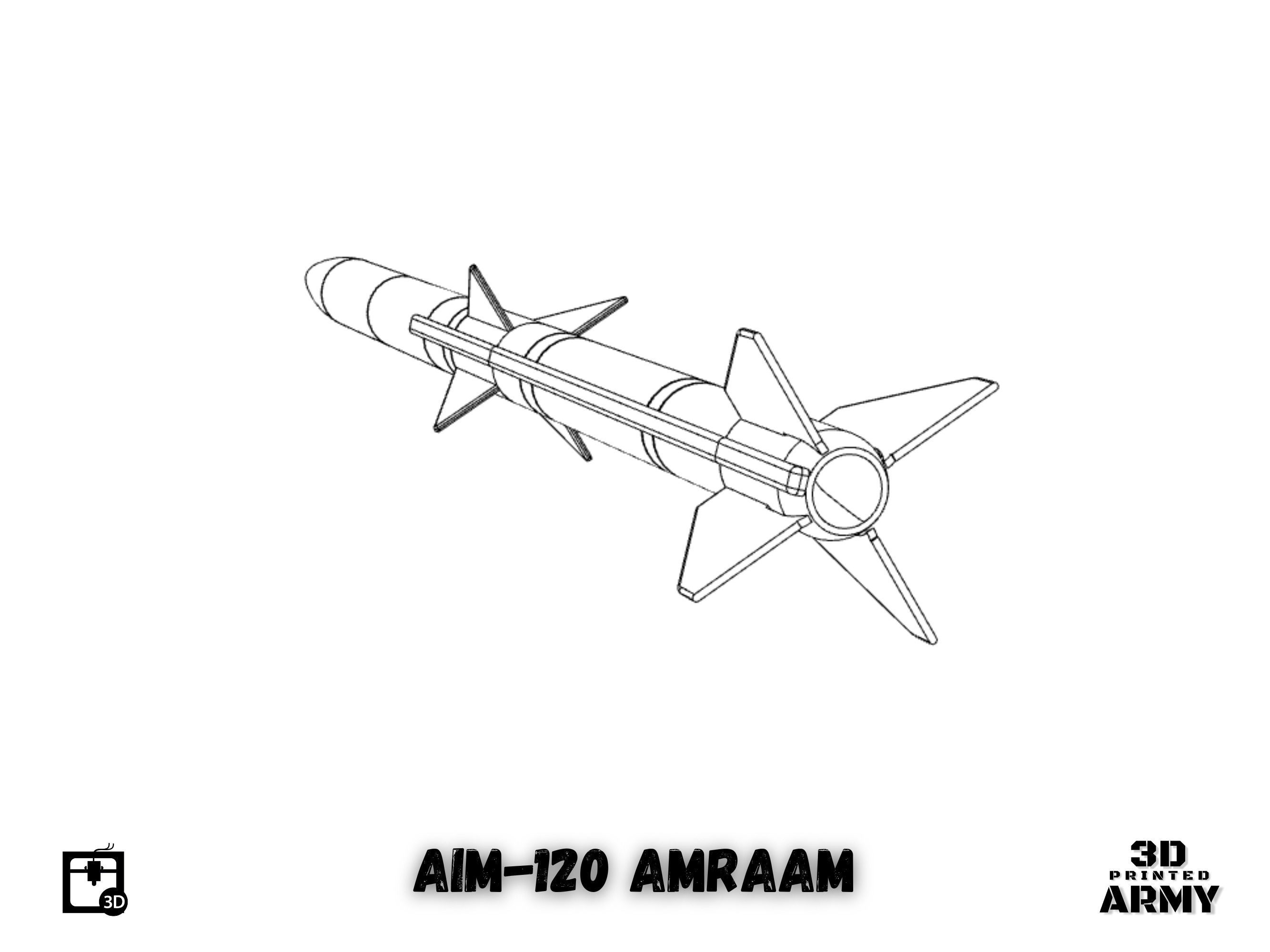 AIM-120 AMRAAM - 3D printing files for aeromodelling 3D print model_7