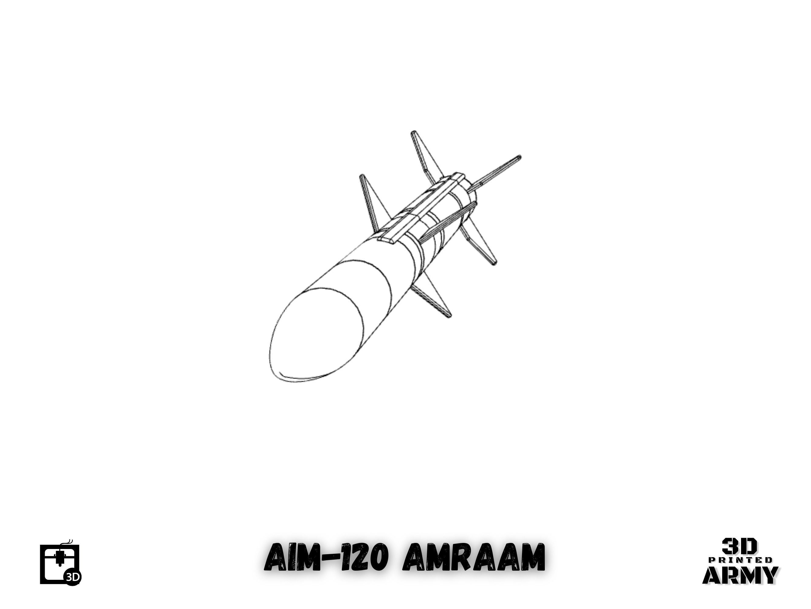AIM-120 AMRAAM - 3D printing files for aeromodelling 3D print model_8