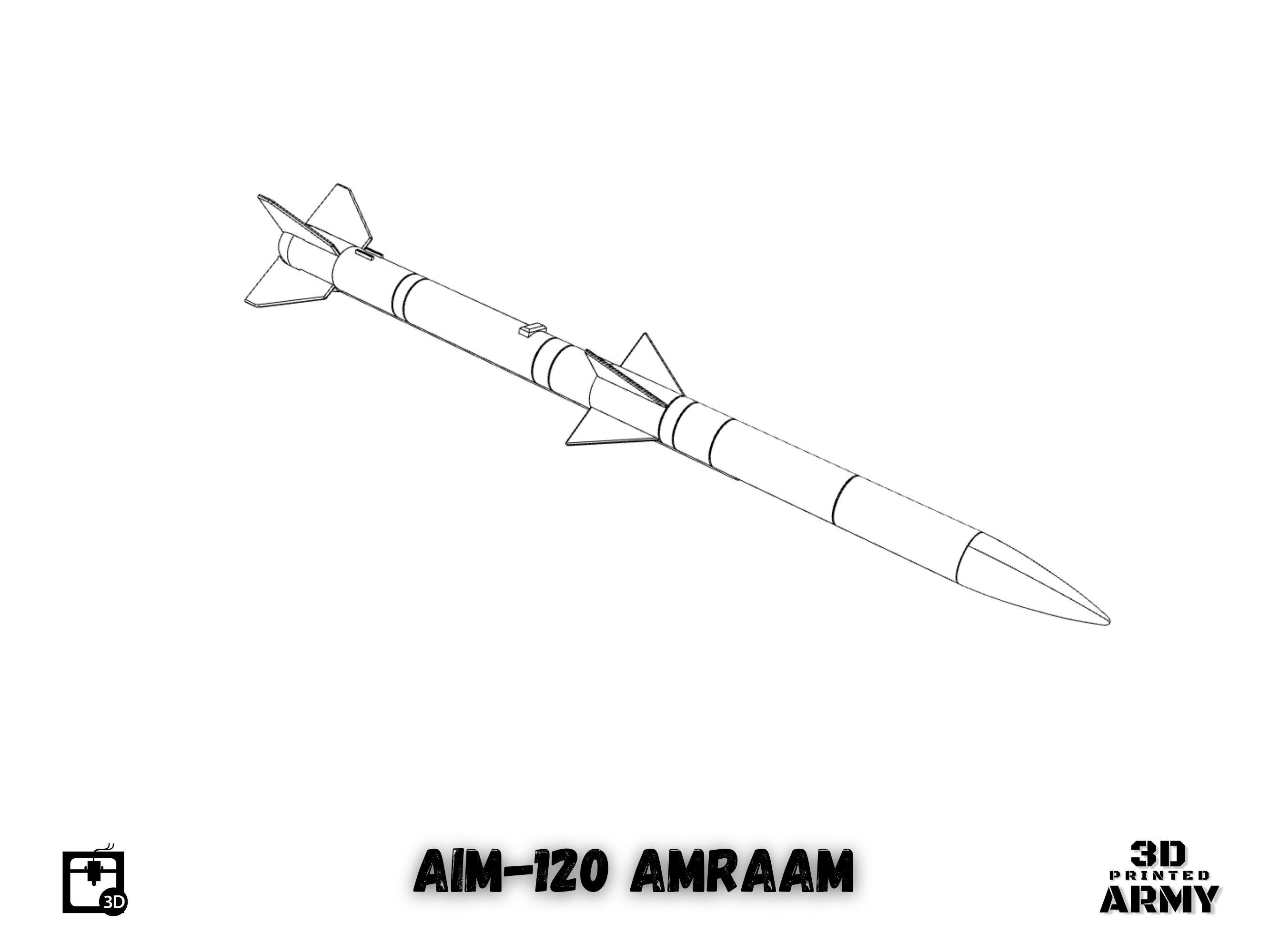 AIM-120 AMRAAM - 3D printing files for aeromodelling 3D print model_5