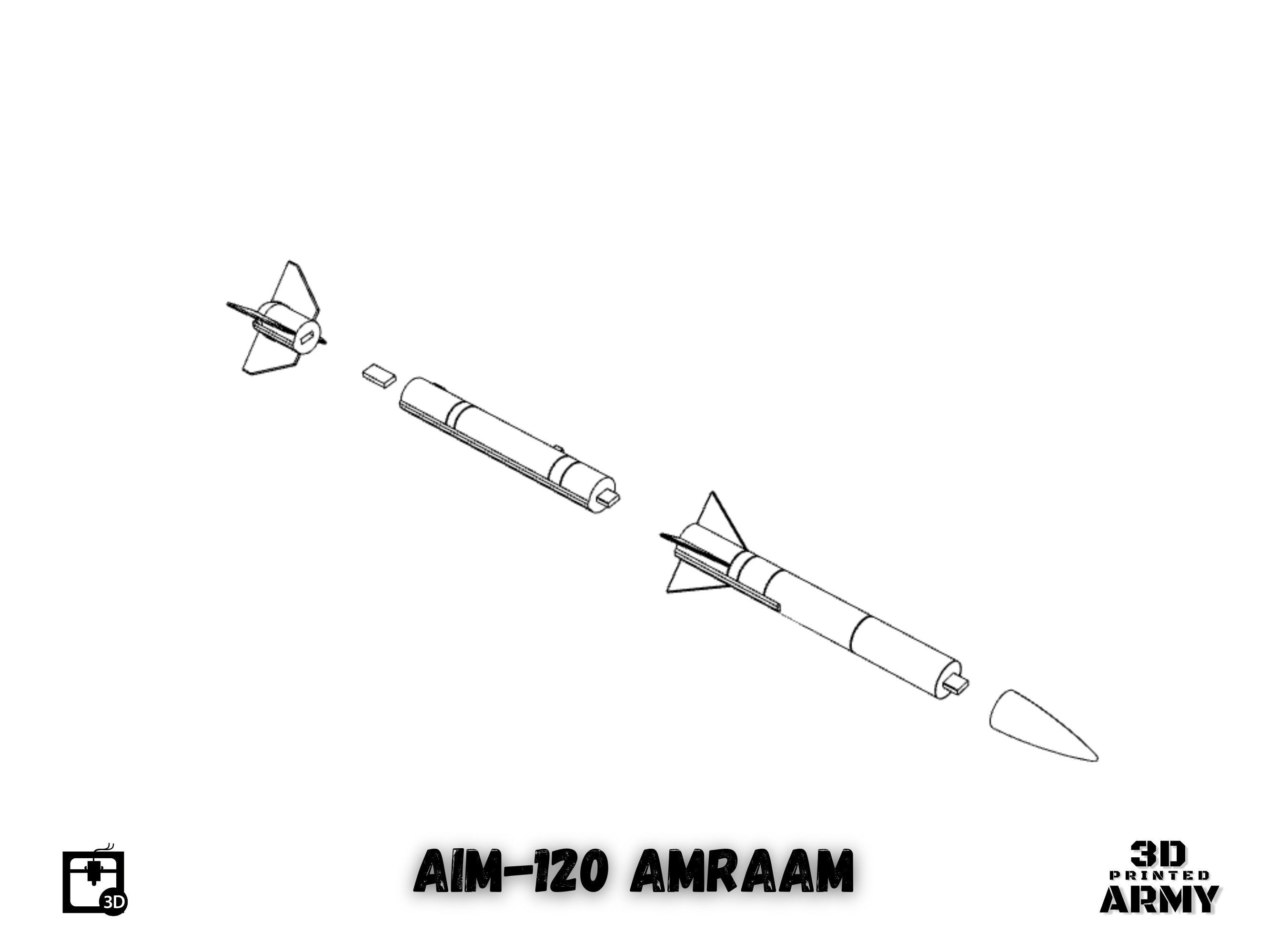 AIM-120 AMRAAM - 3D printing files for aeromodelling 3D print model_6