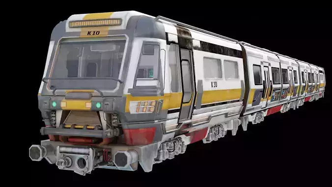 Sci-fi Subway Train with Interior 3D model