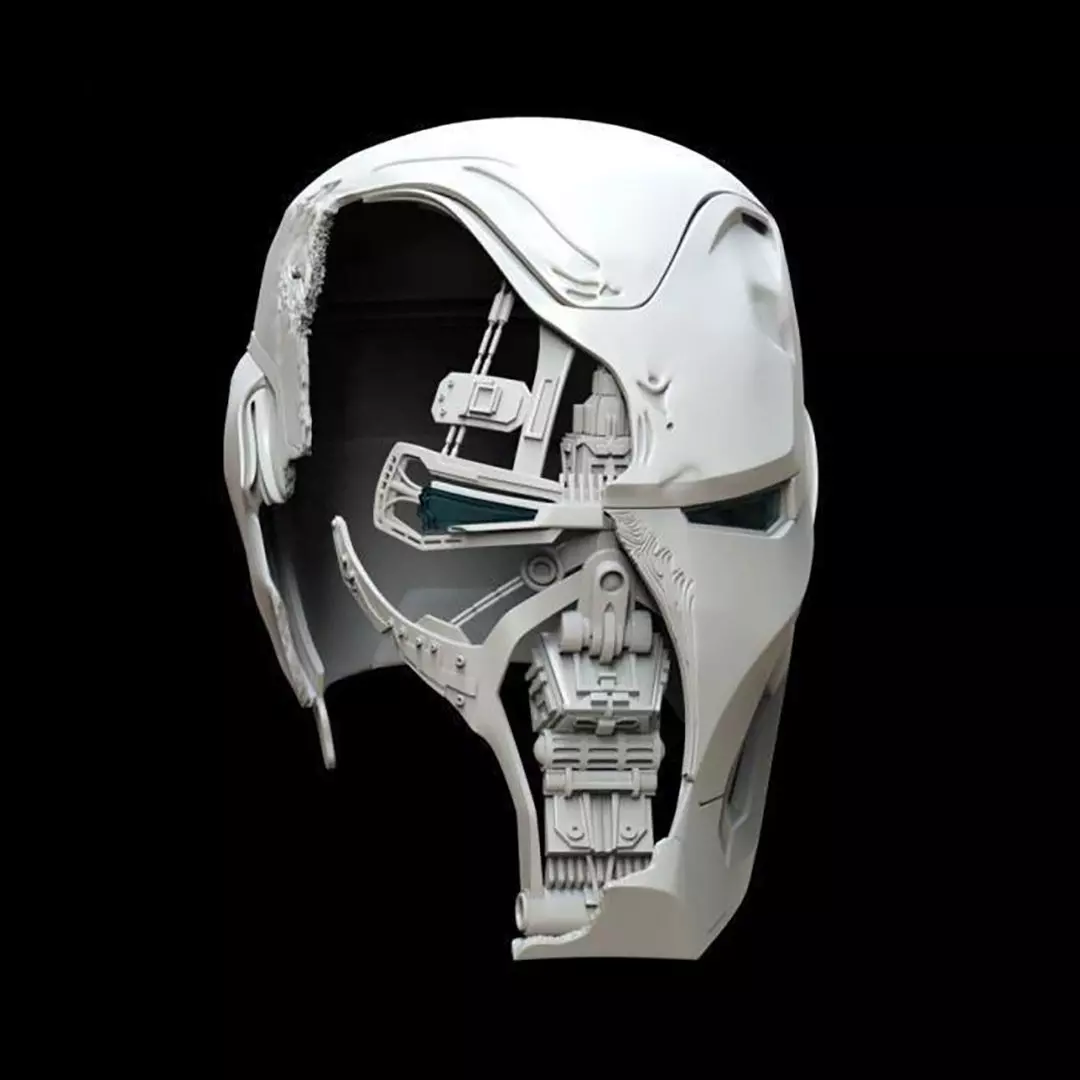 Iron Man Mark L MK 50 Damaged Smashed Helmet Endgame 3D print model_0