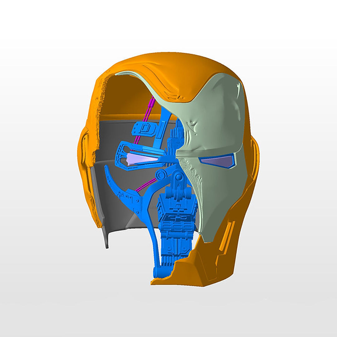 Iron Man Mark L MK 50 Damaged Smashed Helmet Endgame 3D print model_2