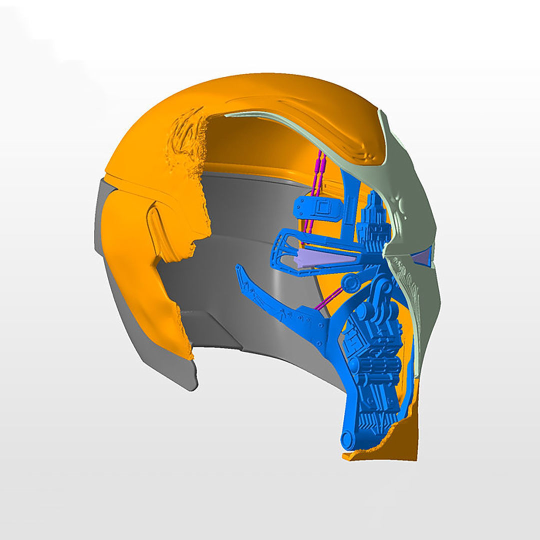 Iron Man Mark L MK 50 Damaged Smashed Helmet Endgame 3D print model_1