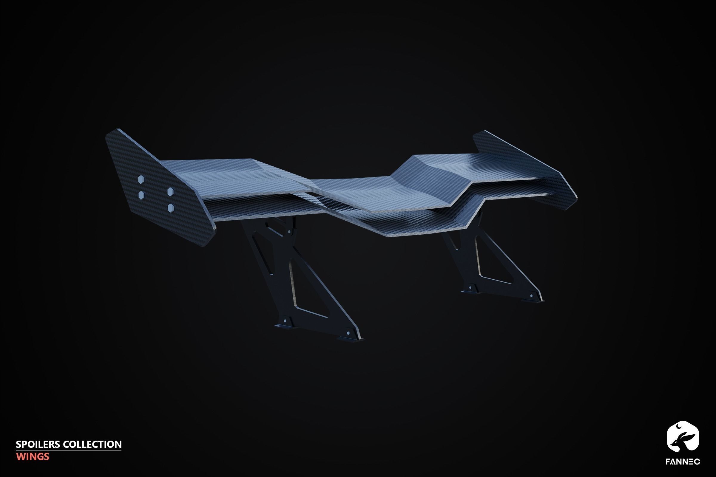 WINGS - Spoilers Collection - Blender and FBX Low-poly 3D model_6