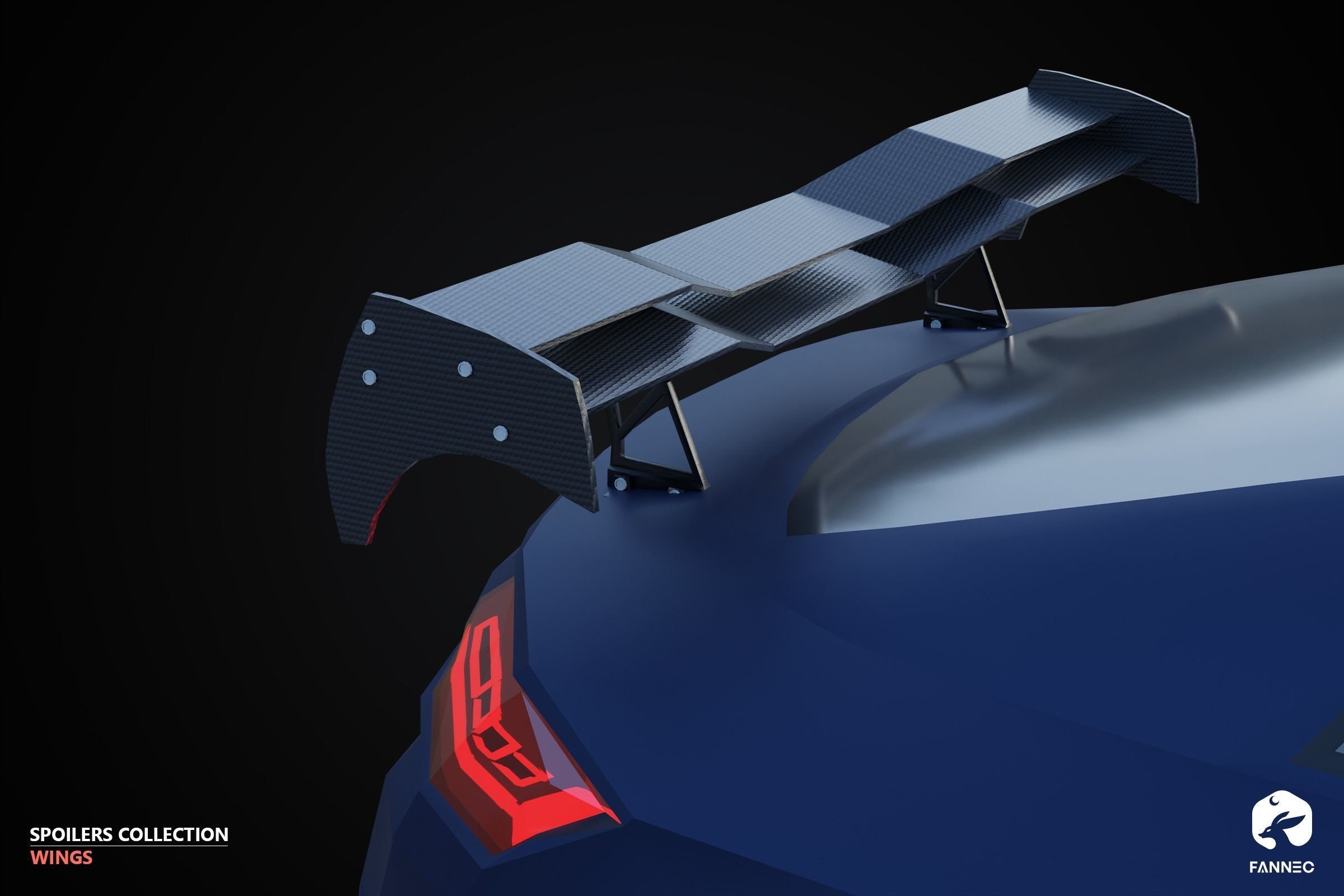 WINGS - Spoilers Collection - Blender and FBX Low-poly 3D model_13