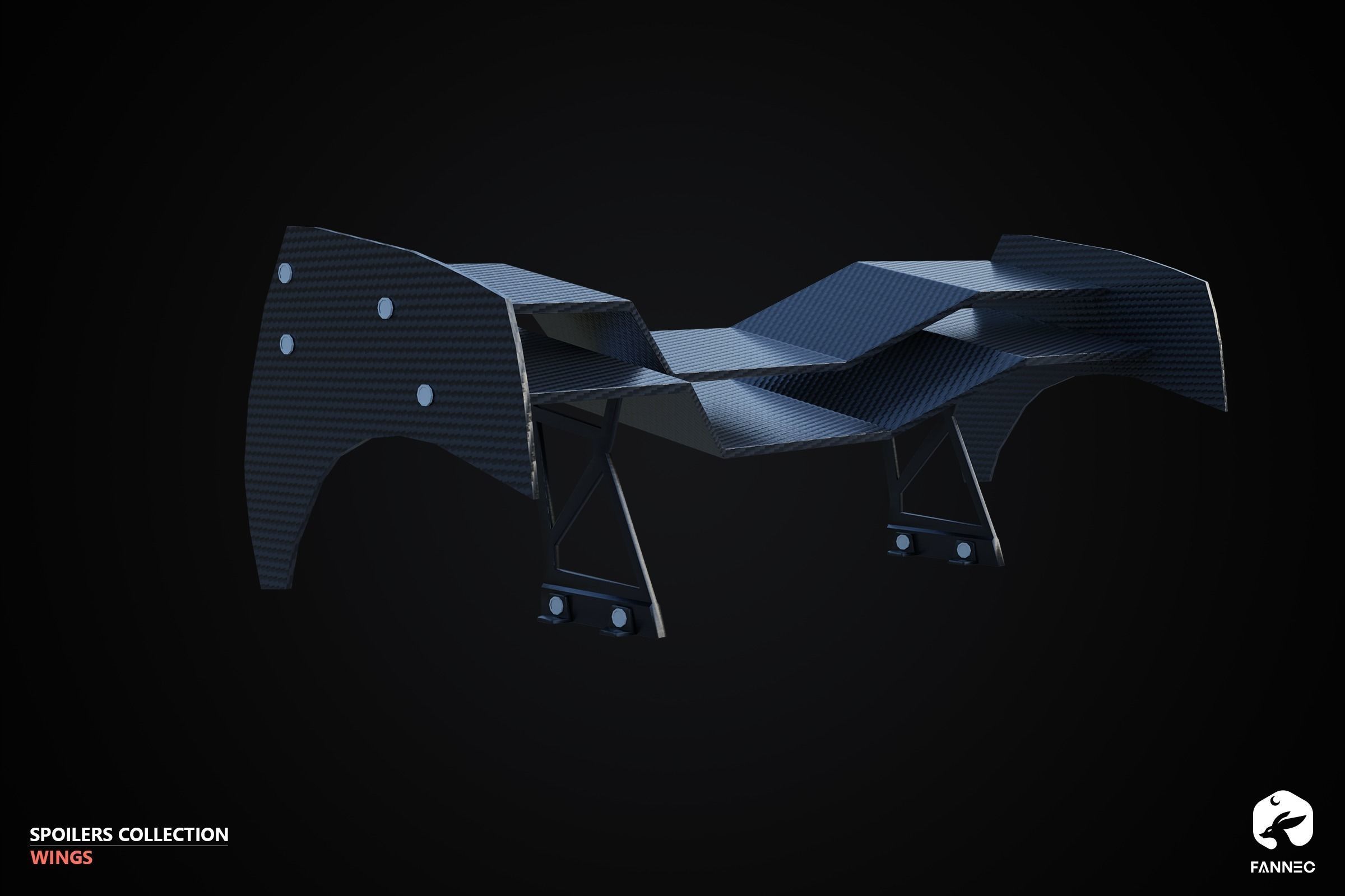 WINGS - Spoilers Collection - Blender and FBX Low-poly 3D model_12