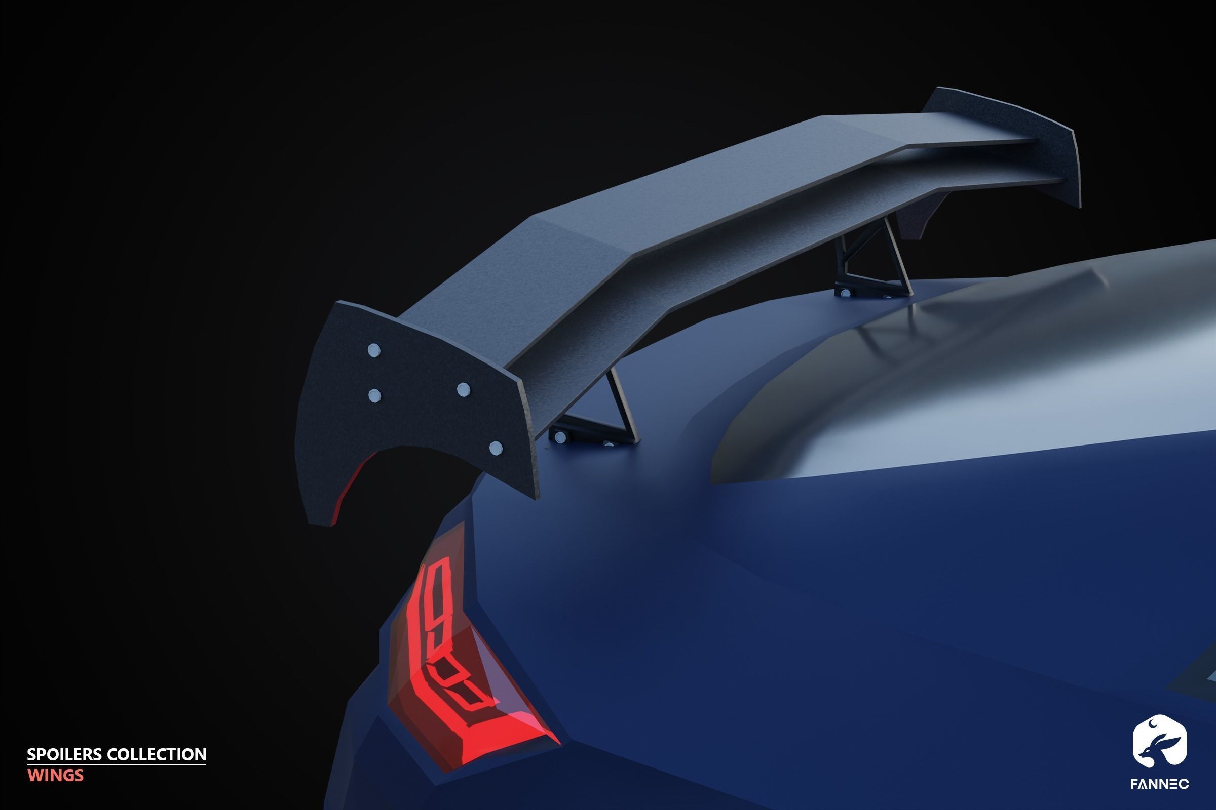 WINGS - Spoilers Collection - Blender and FBX Low-poly 3D model_11