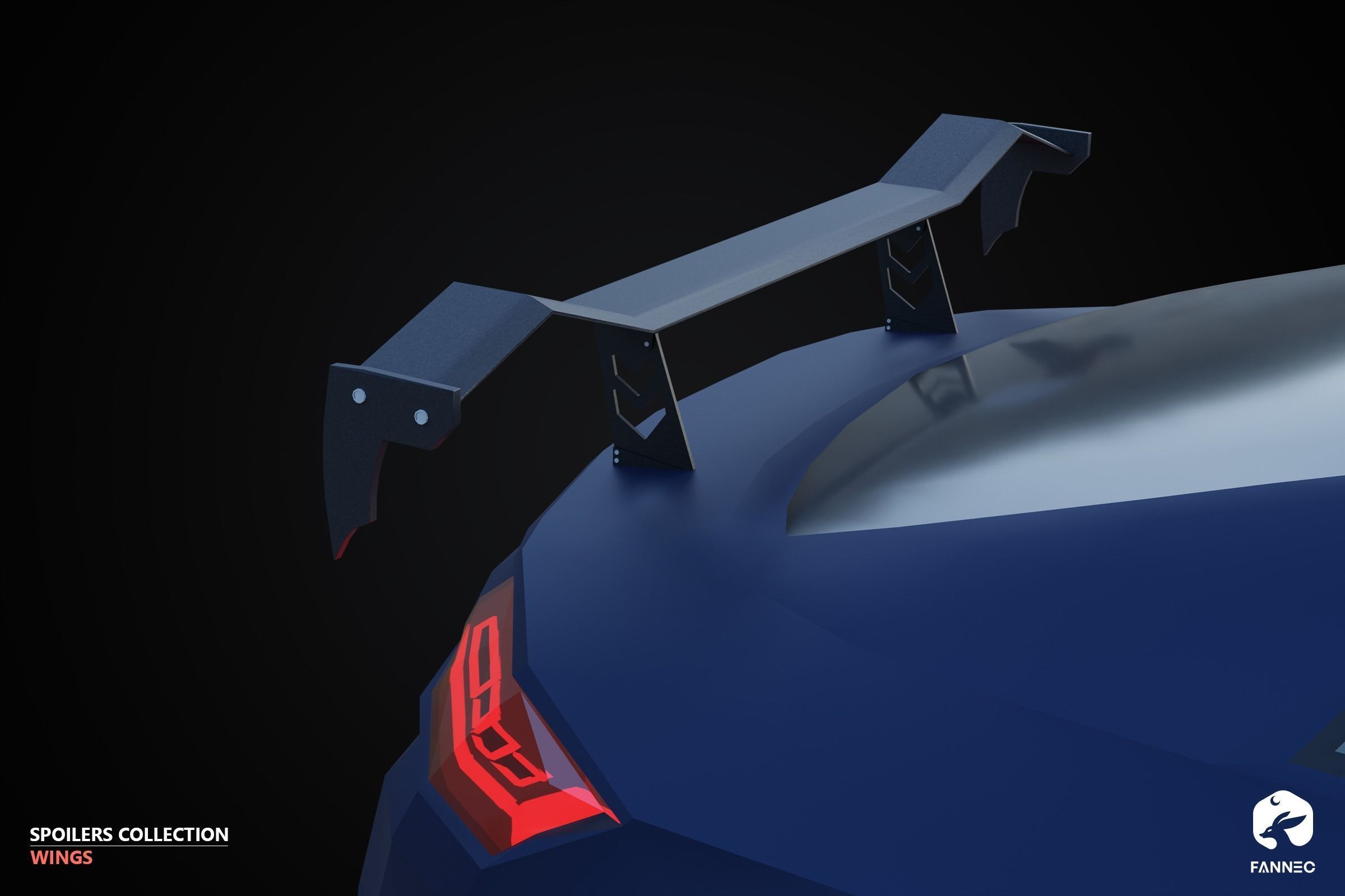 WINGS - Spoilers Collection - Blender and FBX Low-poly 3D model_35