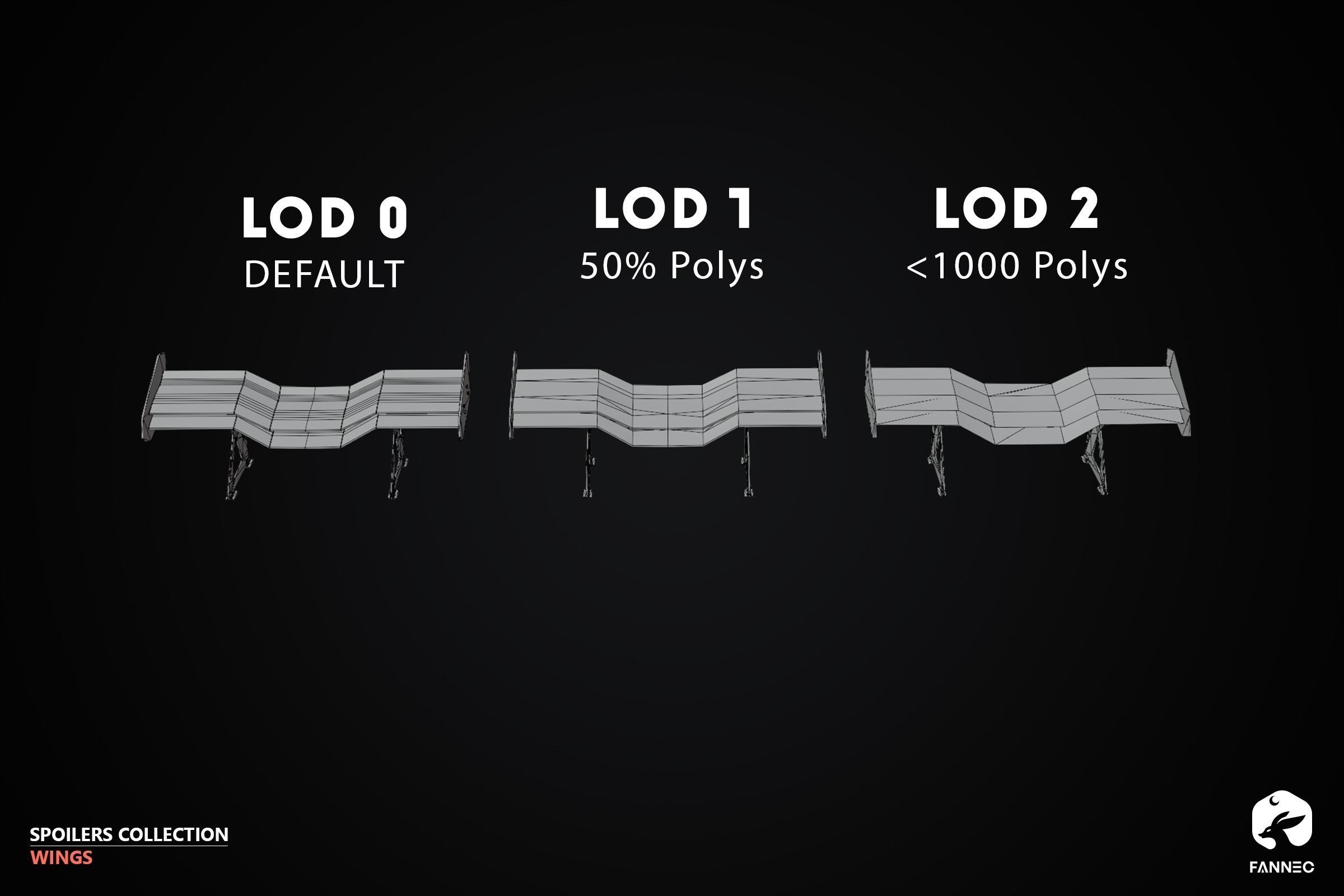 WINGS - Spoilers Collection - Blender and FBX Low-poly 3D model_38