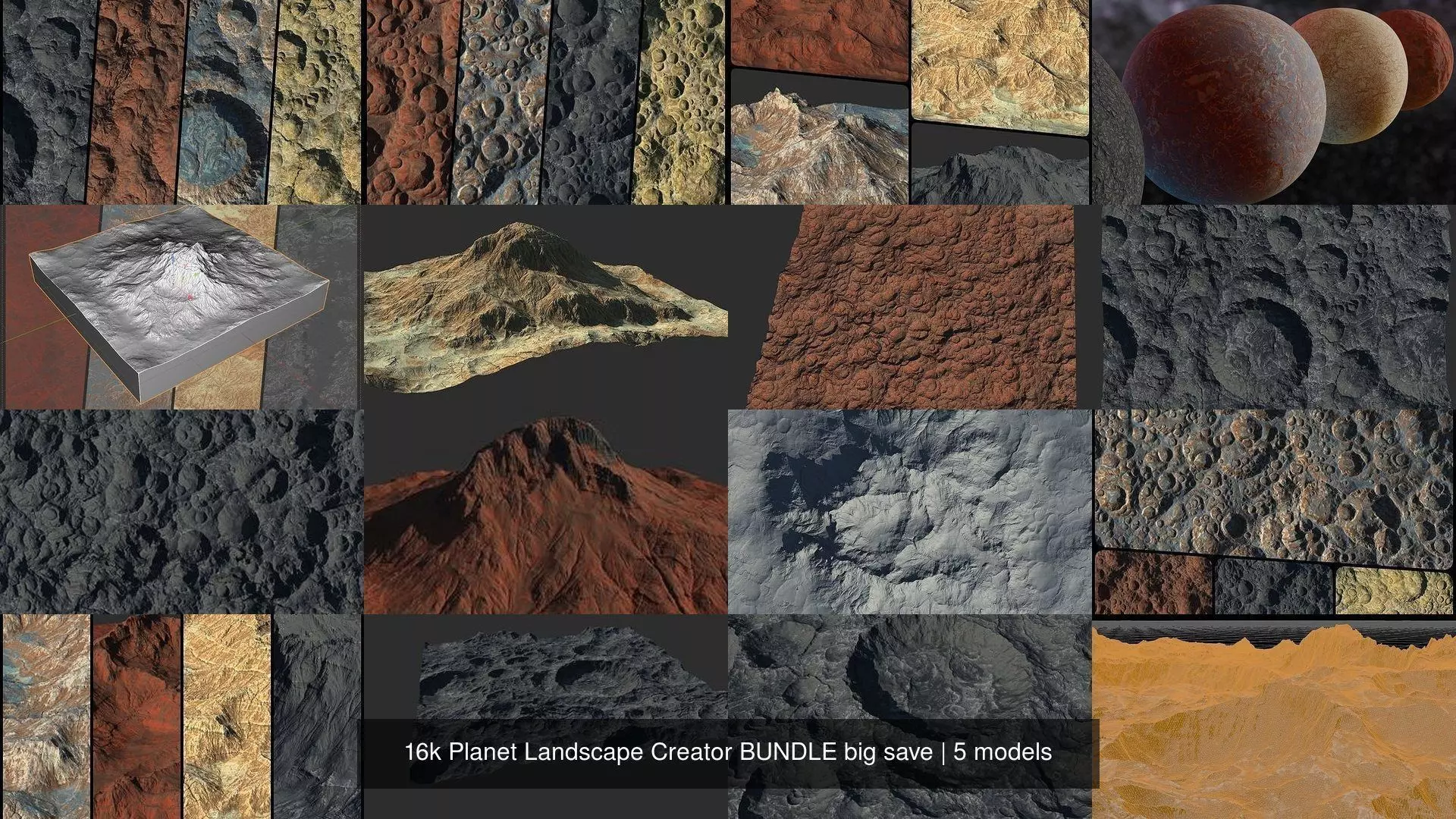 16k Planet Landscape Creator BUNDLE big save 3D Model Collection_0