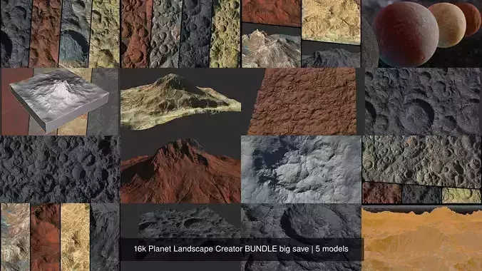 16k Planet Landscape Creator BUNDLE big save 3D Model Collection