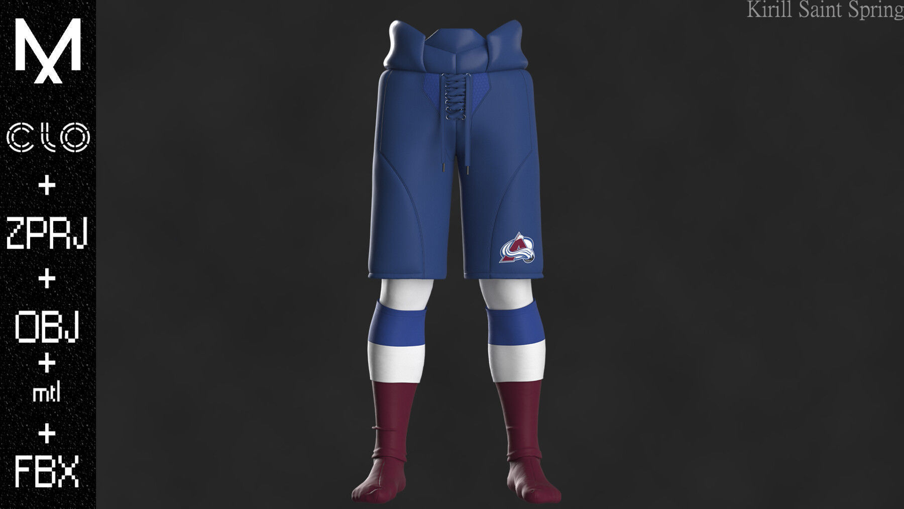Colorado Avalanche Marvelous designer Clo3d OBJ mtl FBX ZPRJ 3D model_6