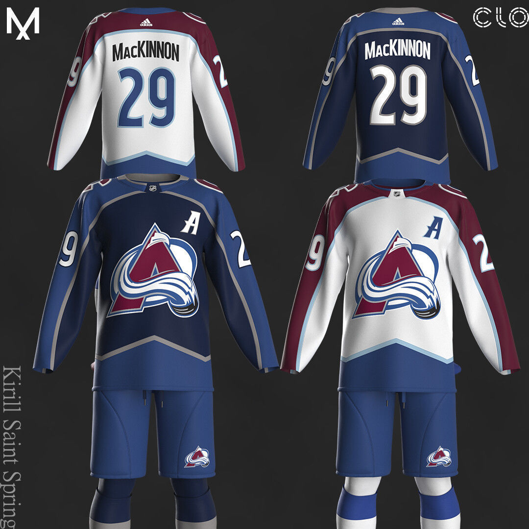 Colorado Avalanche Marvelous designer Clo3d OBJ mtl FBX ZPRJ 3D model_1